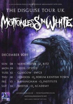 MOTIONLESS IN WHITE The Disguise UK 2019 Tour Poster Print