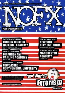 NOFX The War On Errorism 2003 UK Tour Poster Print