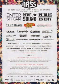 NASS FESTIVAL 2015 Enter Shikari Tony Hawk Poster Print