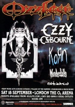 OZZFEST 2010 London o2 Arena Poster Print