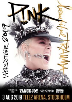 PINK (P!NK) STOCKHOLM Tele2 Arena  Beautiful Trauma 2019 UK Europe World Tour Poster Print