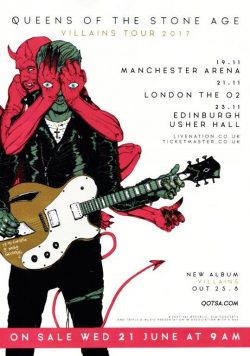 QUEENS OF THE STONE AGE Villains 2017 UK Tour Poster
