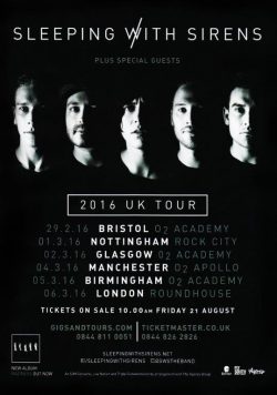 SLEEPING WITH SIRENS Madness 2016 UK Tour Poster Print
