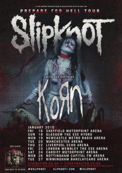 SLIPKNOT Prepare For Hell 2015 UK Tour Poster