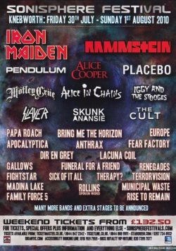 SONISPHERE FESTIVAL 2010 Iron Maiden Poster Print