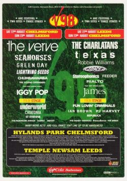 V FESTIVAL 1998 The Verve Green Day Robbie Williams Poster Print