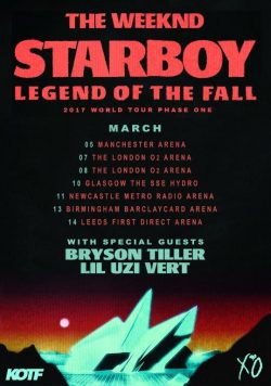 THE WEEKND Starboy: Legend of the Fall 2017 UK Tour Poster Print