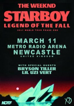 THE WEEKND Newcastle Arena March 11th 2017 Poster Print