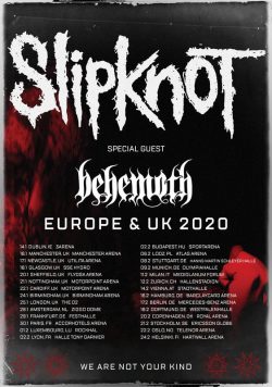 SLIPKNOT We Are Not Your Kind 2020 EUROPEAN Tour Poster