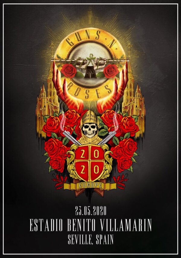 GUNS N ROSES Not In This Lifetime 2020 World Tour: SEVILLE Estadio Benito Villamarín Poster Print