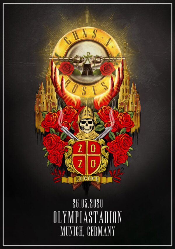 GUNS N ROSES Not In This Lifetime 2020 World Tour: MUNICH Olympiastadion Poster Print