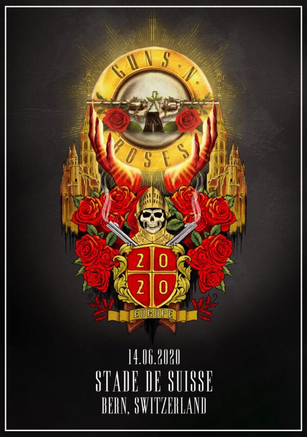 GUNS N ROSES Not In This Lifetime 2020 World Tour: BERN Stade de Suisse Poster Print