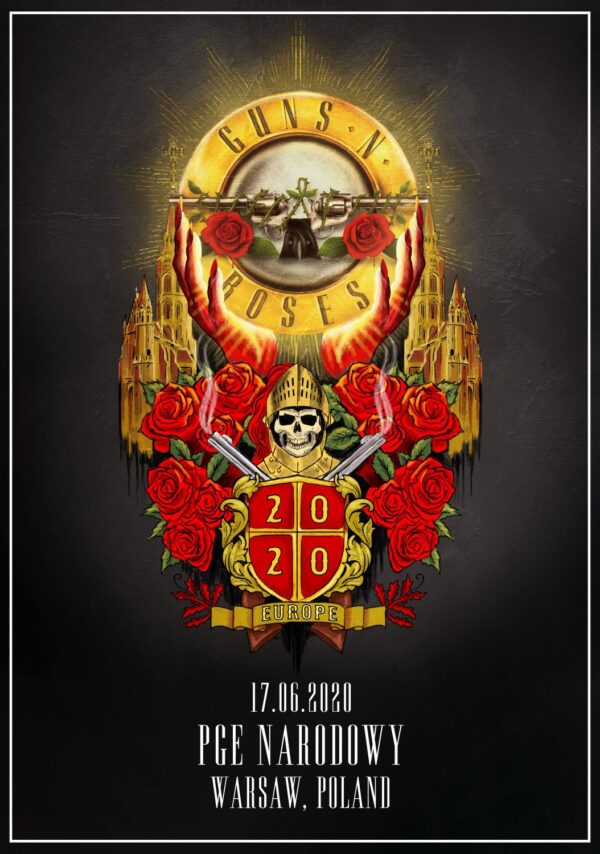 GUNS N ROSES Not In This Lifetime 2020 World Tour: WARSAW PGE Narodowy Poster Print