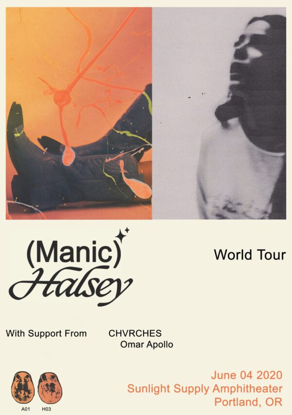 HALSEY Manic 2020 World Tour: PORTLAND Sunlight Supply Amphitheater Poster