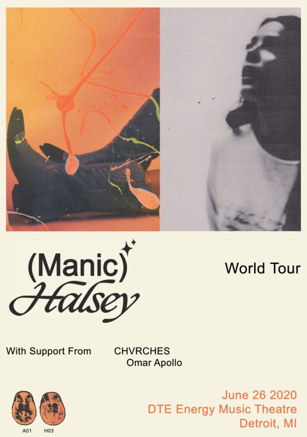 HALSEY Manic 2020 World Tour: DETROIT DTE Energy Music Theatre Poster