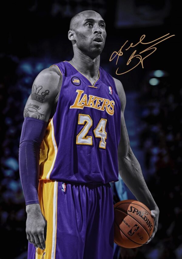 KOBE BRYANT Lakers Autograph Poster Print