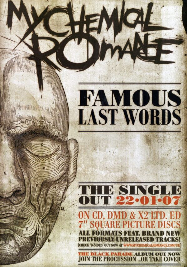 MY CHEMICAL ROMANCE Famous Last Words Poster Print