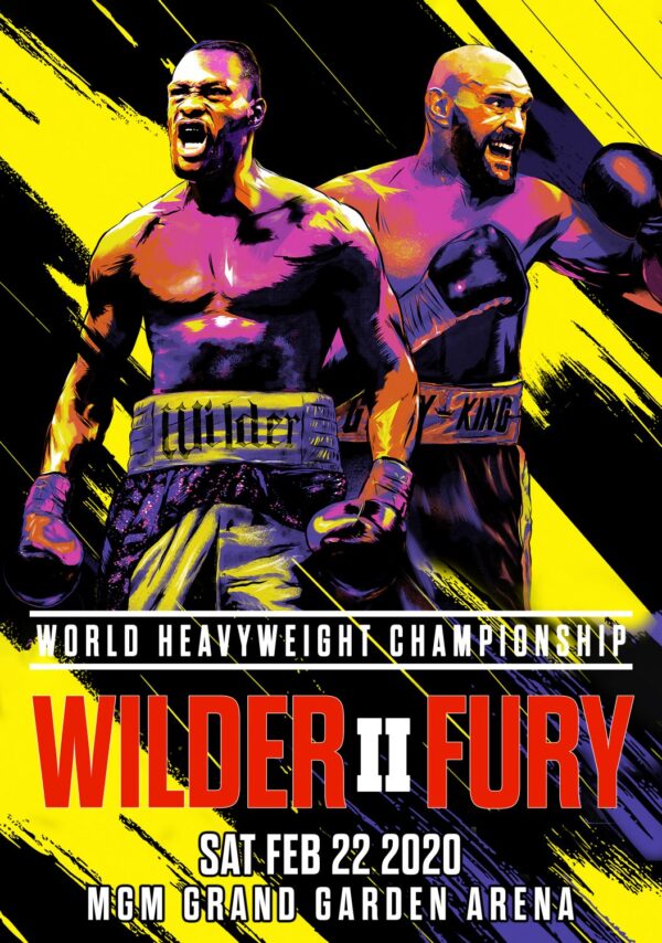 DEONTAY WILDER vs. TYSON FURY II Las Vegas MGM Arena 2020 Poster Print