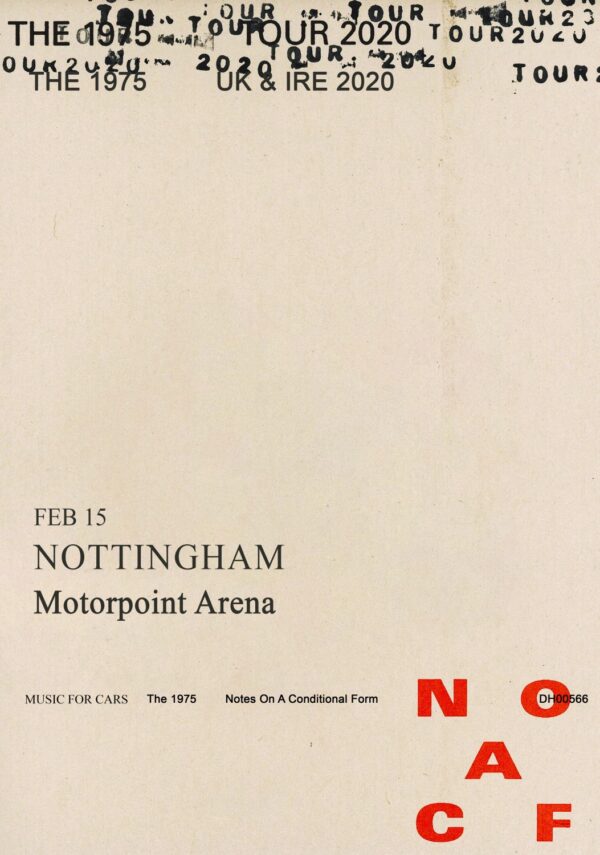 THE 1975 Notes on a Conditional Form UK 2020 Tour: NOTTINGHAM Motorpoint Arena Poster