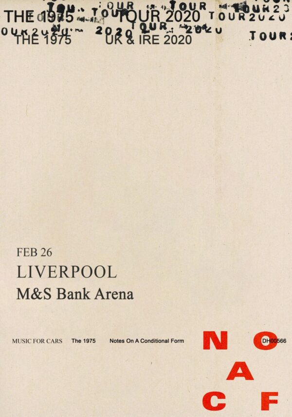 THE 1975 Notes on a Conditional Form UK 2020 Tour: LIVERPOOL M&S Bank Arena Poster