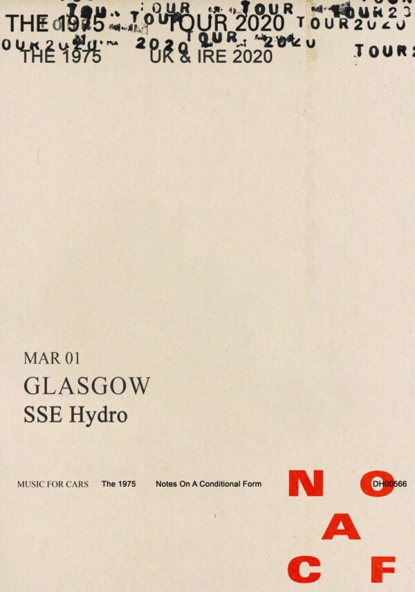 THE 1975 Notes on a Conditional Form UK 2020 Tour: GLASGOW SSE Hydro Poster