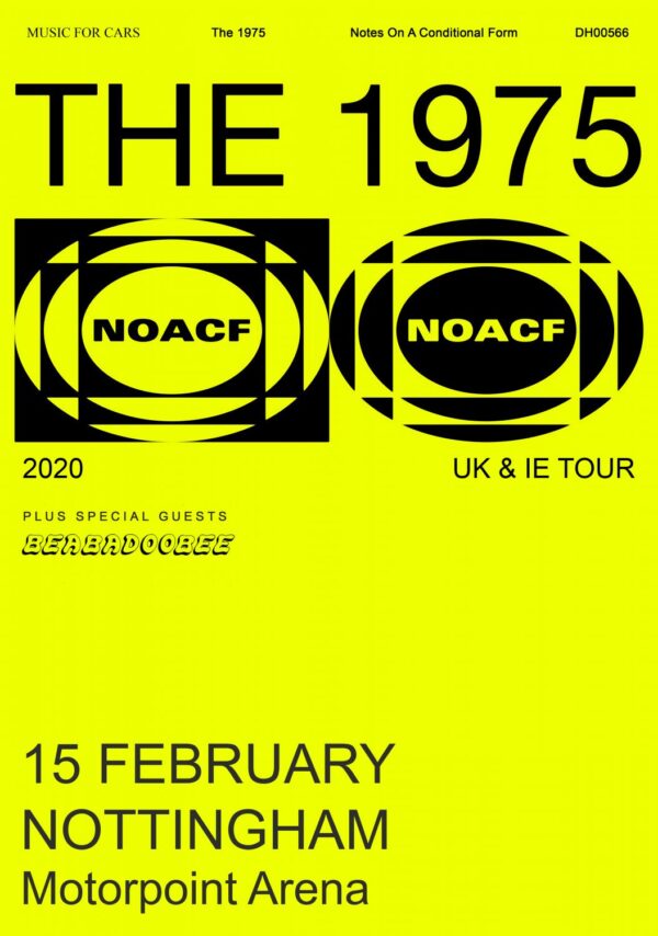 THE 1975 Notes on a Conditional Form UK 2020 Tour: NOTTINGHAM Motorpoint Arena Poster