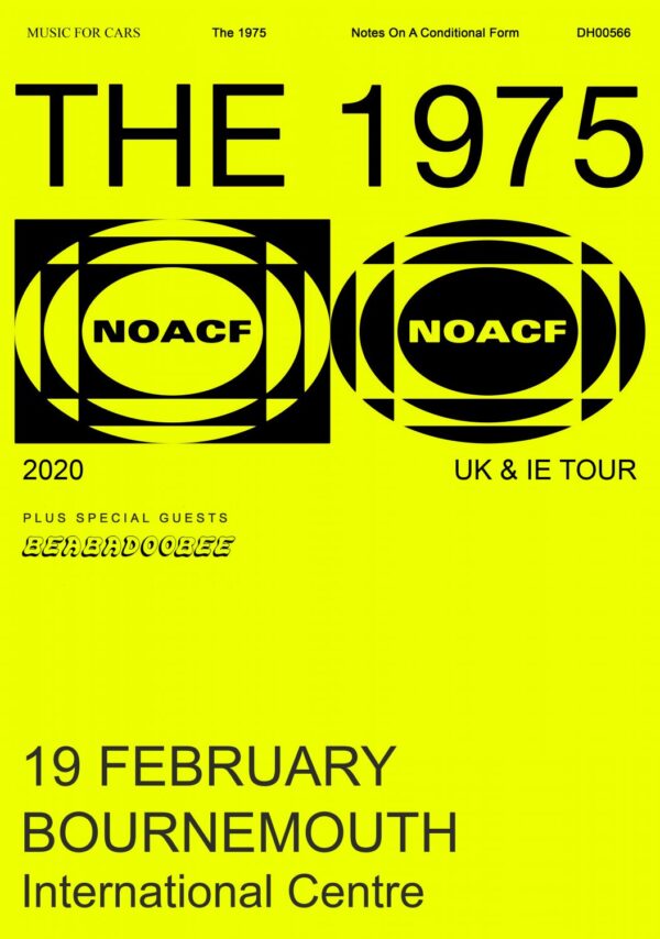 THE 1975 Notes on a Conditional Form UK 2020 Tour: BOURNEMOUTH Bournemouth International Centre Poster