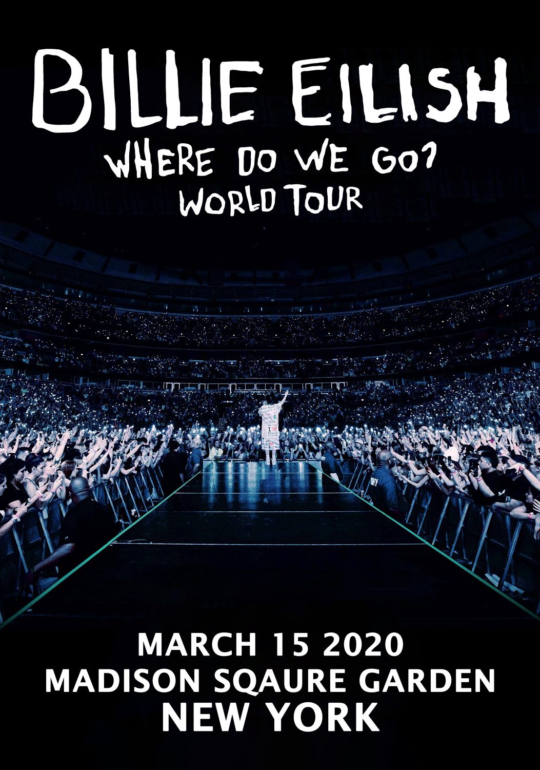 BILLIE EILISH Where Do We Go World 2020 Tour NEW YORK CITY Madison Square Garden Poster Print