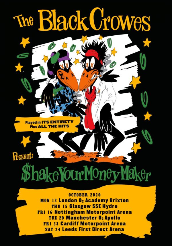 THE BLACK CROWES Shake Your Monkey Maker 2020 UK Tour Poster