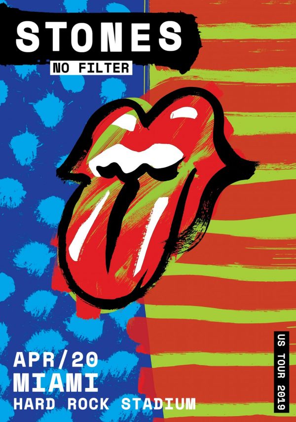 ROLLING STONES No Filter 2019 U.S. Stadium Tour MIAMI Hard Rock Stadium Poster