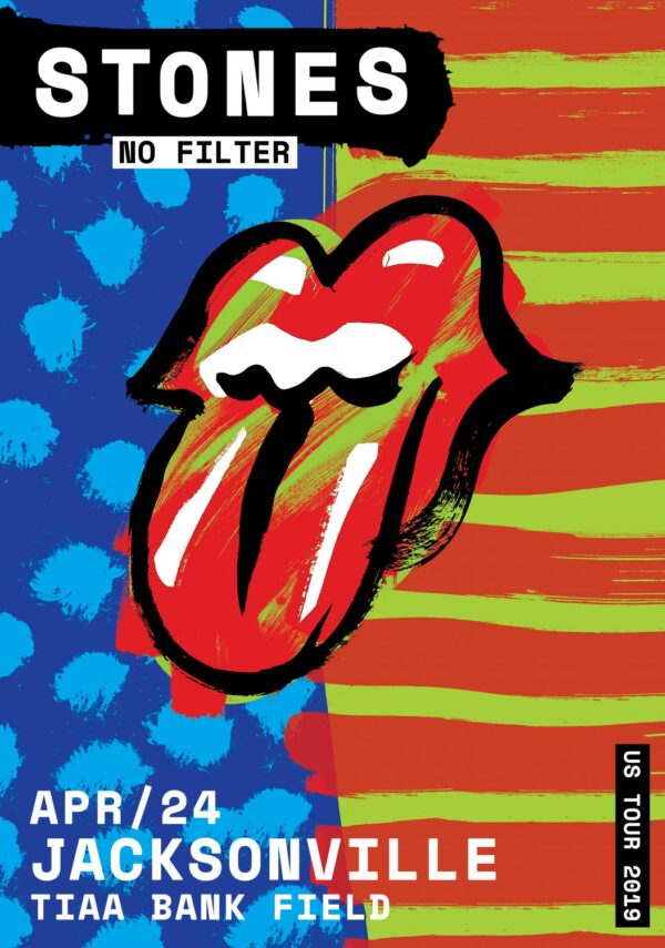 ROLLING STONES No Filter 2019 U.S. Stadium Tour JACKSONVILLE TIAA Bank Field Poster