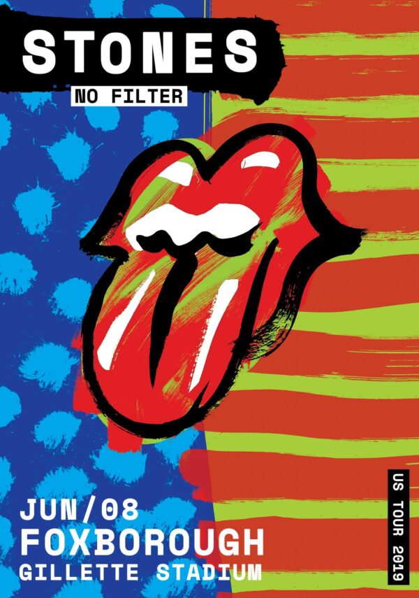 ROLLING STONES No Filter 2019 U.S. Stadium Tour FOXBOROUGH Gillette Stadium Poster