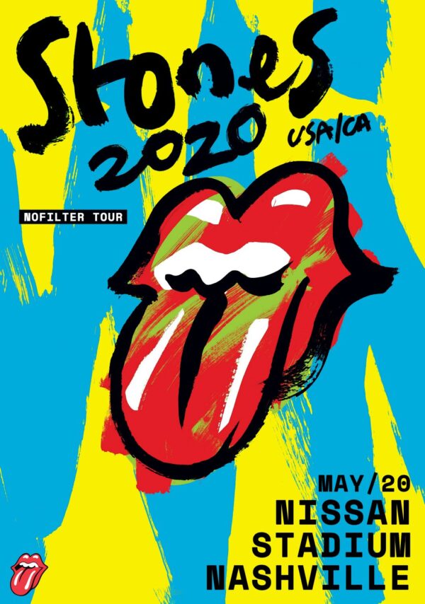 ROLLING STONES No Filter 2020 Tour: NASHVILLE Nissan Stadium Poster