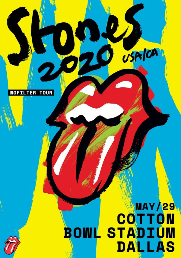 ROLLING STONES No Filter 2020 Tour: DALLAS Cotton Bowl Stadium Poster
