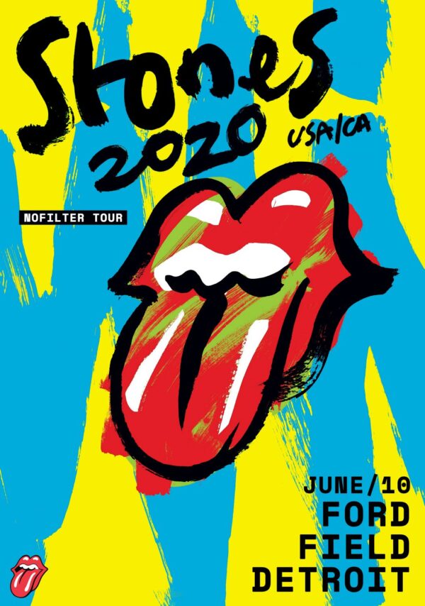 ROLLING STONES No Filter 2020 Tour: DETROIT Ford Field Poster