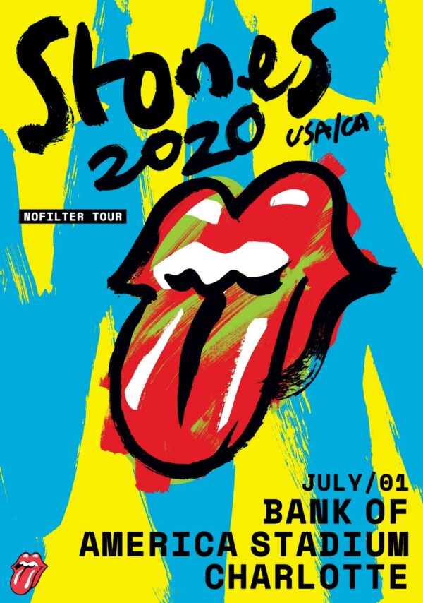 ROLLING STONES No Filter 2020 Tour: CHARLOTTE Bank of America Stadium Poster