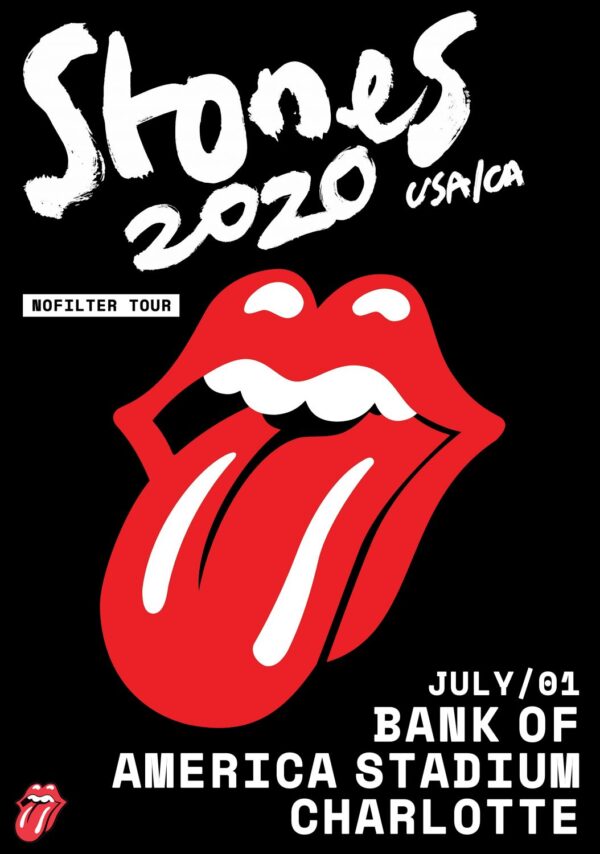 ROLLING STONES No Filter 2020 Tour: CHARLOTTE Bank of America Stadium Poster
