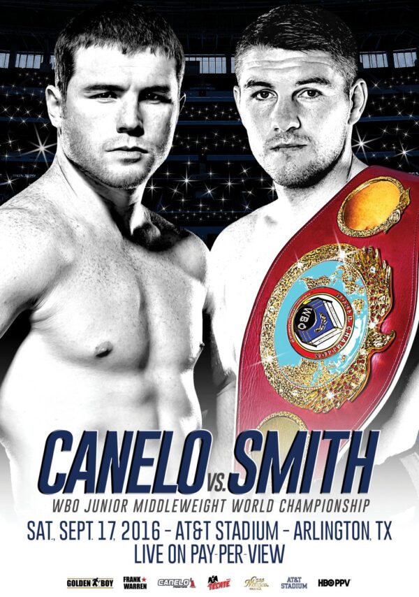 SAUL CANELO ALVAREZ vs. LIAM SMITH AT&T Stadium 2016 Poster