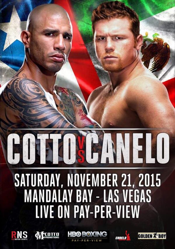 MIGUEL COTTO vs. CANELO ALVAREZ November 21st 2015 Poster