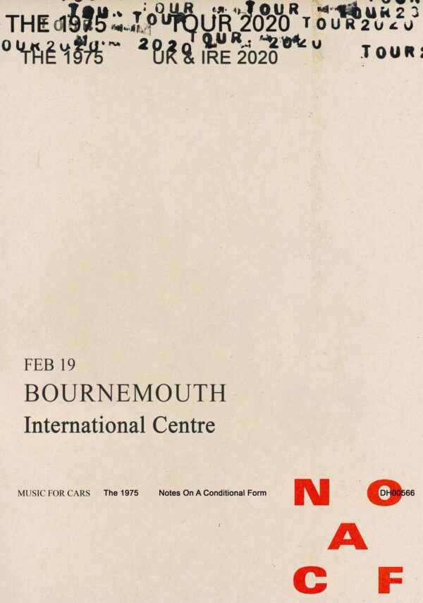 THE 1975 Notes on a Conditional Form UK 2020 Tour: BOURNEMOUTH Bournemouth International Centre Poster