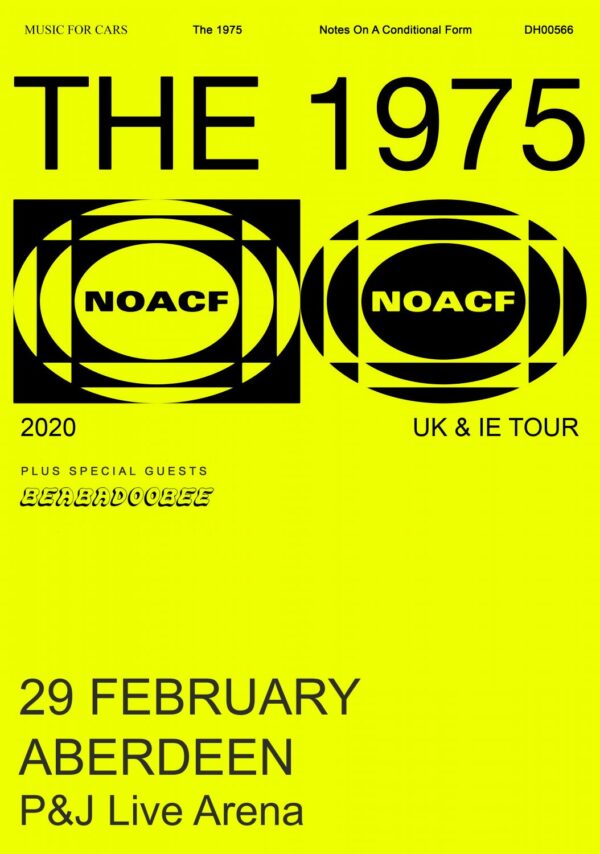 THE 1975 Notes on a Conditional Form UK 2020 Tour: ABERDEEN P&J Live Arena Poster