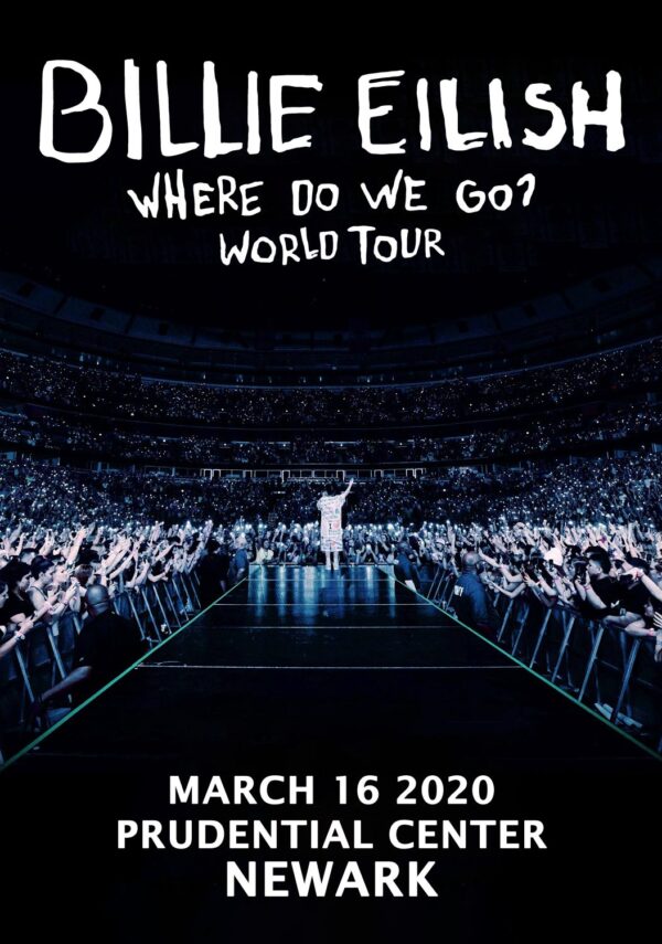 BILLIE EILISH Where Do We Go World 2020 Tour:  NEWARK Prudential Center Poster Print