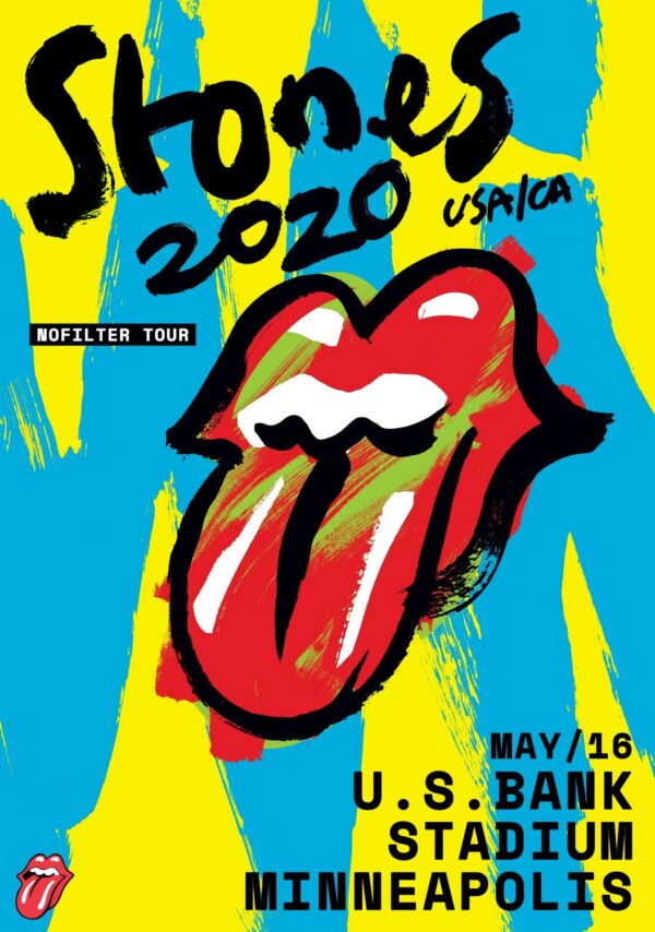 ROLLING STONES No Filter 2020 Tour: MINNEAPOLIS U.S. Bank Stadium Poster