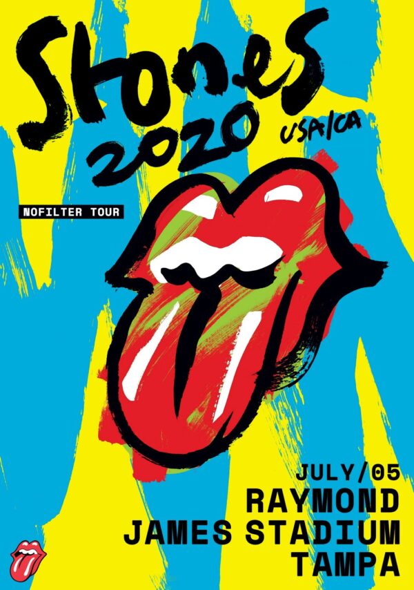 ROLLING STONES No Filter 2020 Tour: TAMPA Raymond James Stadium Poster