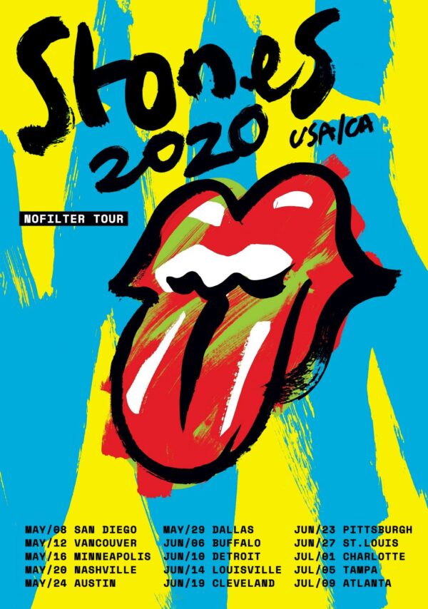 ROLLING STONES No Filter 2020 Tour: USA/CA TOUR (Colour) Poster