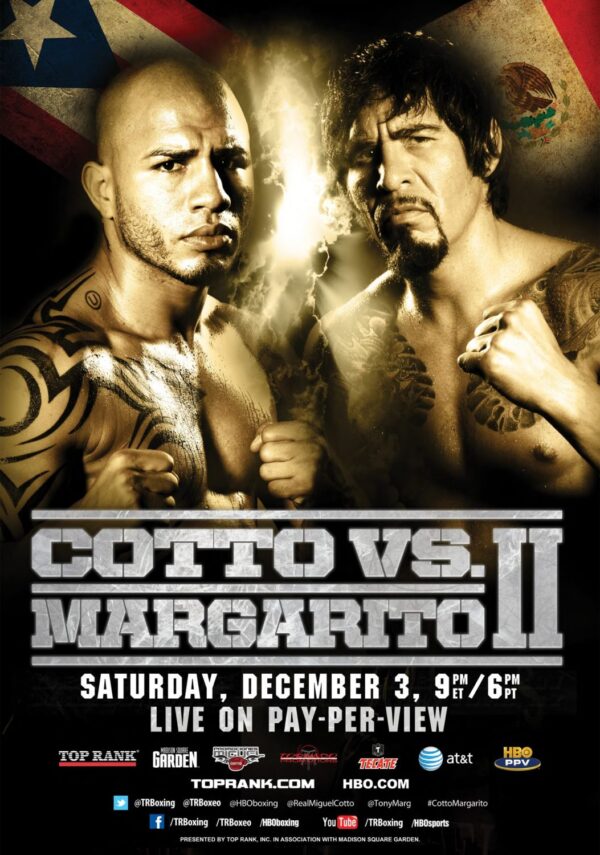MIGUEL COTTO vs. ANTONIO MARGARITO II December 3rd 2011 Poster