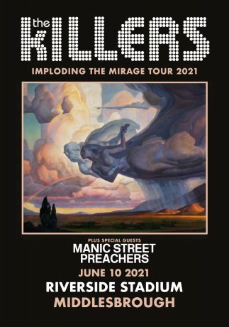 THE KILLERS Imploding The Mirage 2021 Tour: MIDDLESBROUGH Riverside Stadium 10/06 Poster