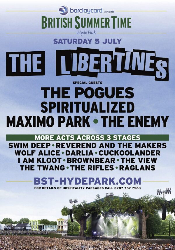 THE LIBERTINES London Hyde Park 2014 Poster
