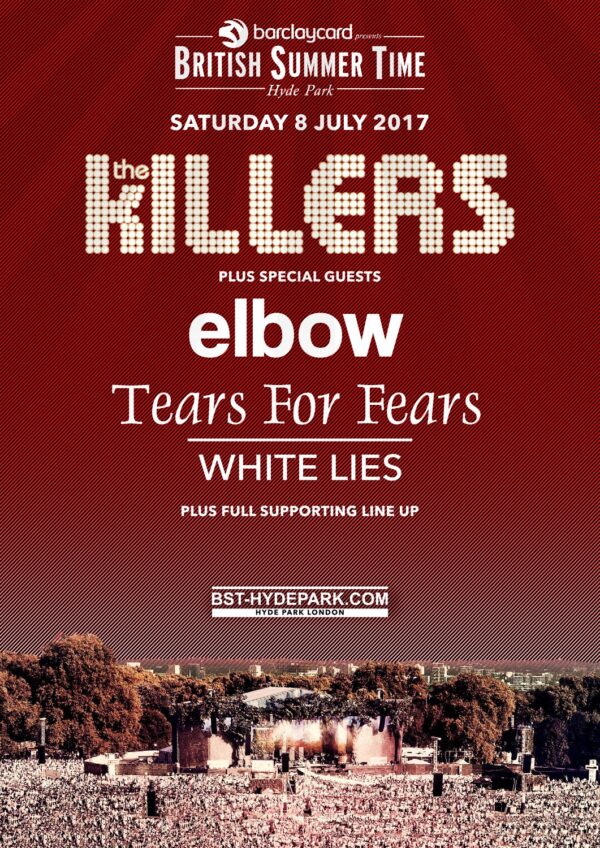 THE KILLERS British Summer Time Hyde Park Poster