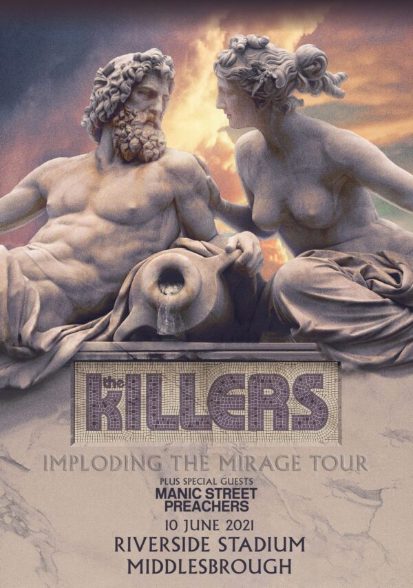 THE KILLERS Imploding The Mirage 2021 Tour: MIDDLESBROUGH Riverside Stadium 10/06 Poster